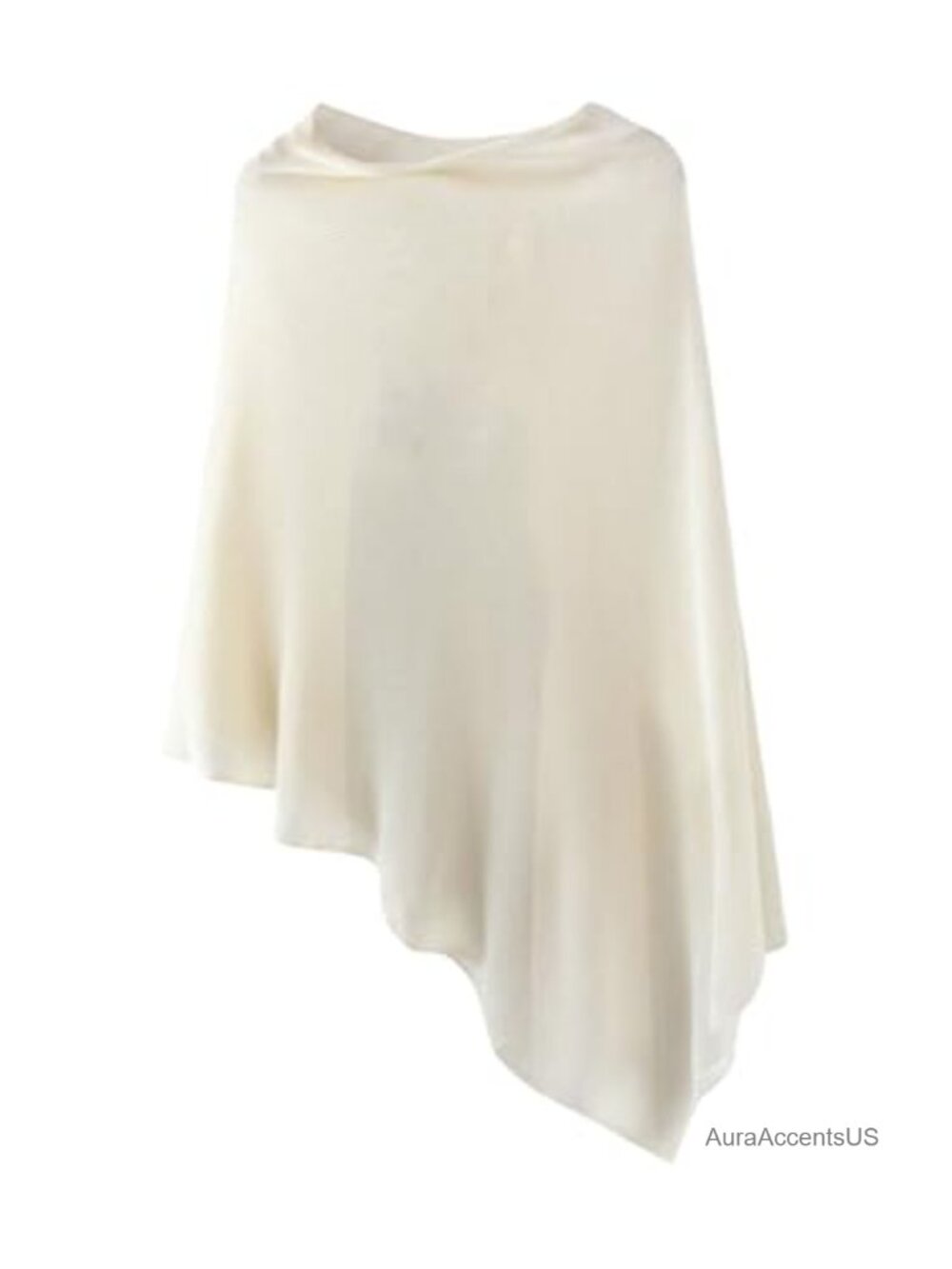 Plus Size Knit Poncho Shawl 3/4 Sleeve Asymmetrical Lightweight Flowy Sweater